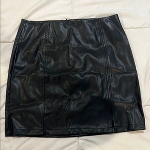 Black Faux Leather Skirt